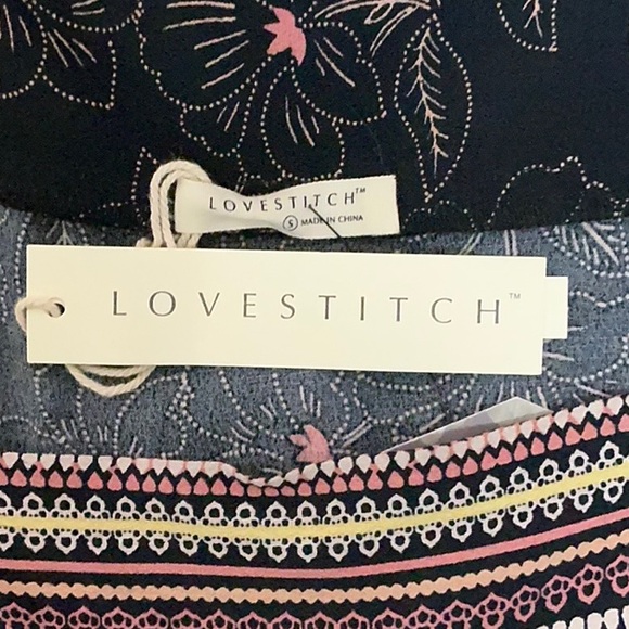 NWT LoveStitch dress Maxi Love Stitch bohemian rayon tiered elastic waist S - Picture 13 of 14